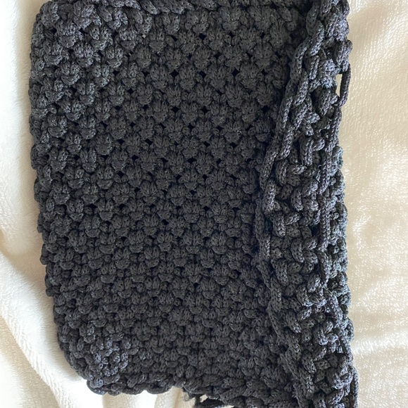 Handmade Black Macrame wristlet and cameo - Picture 3 of 6